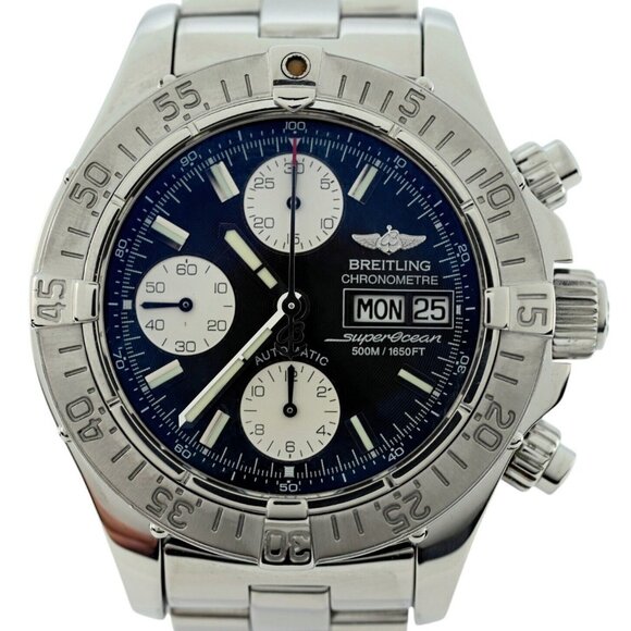 Breitling Men's 42mm Super Ocean 500M Black Dial Automatic SS Watch Ref: A13340! - Picture 3 of 10